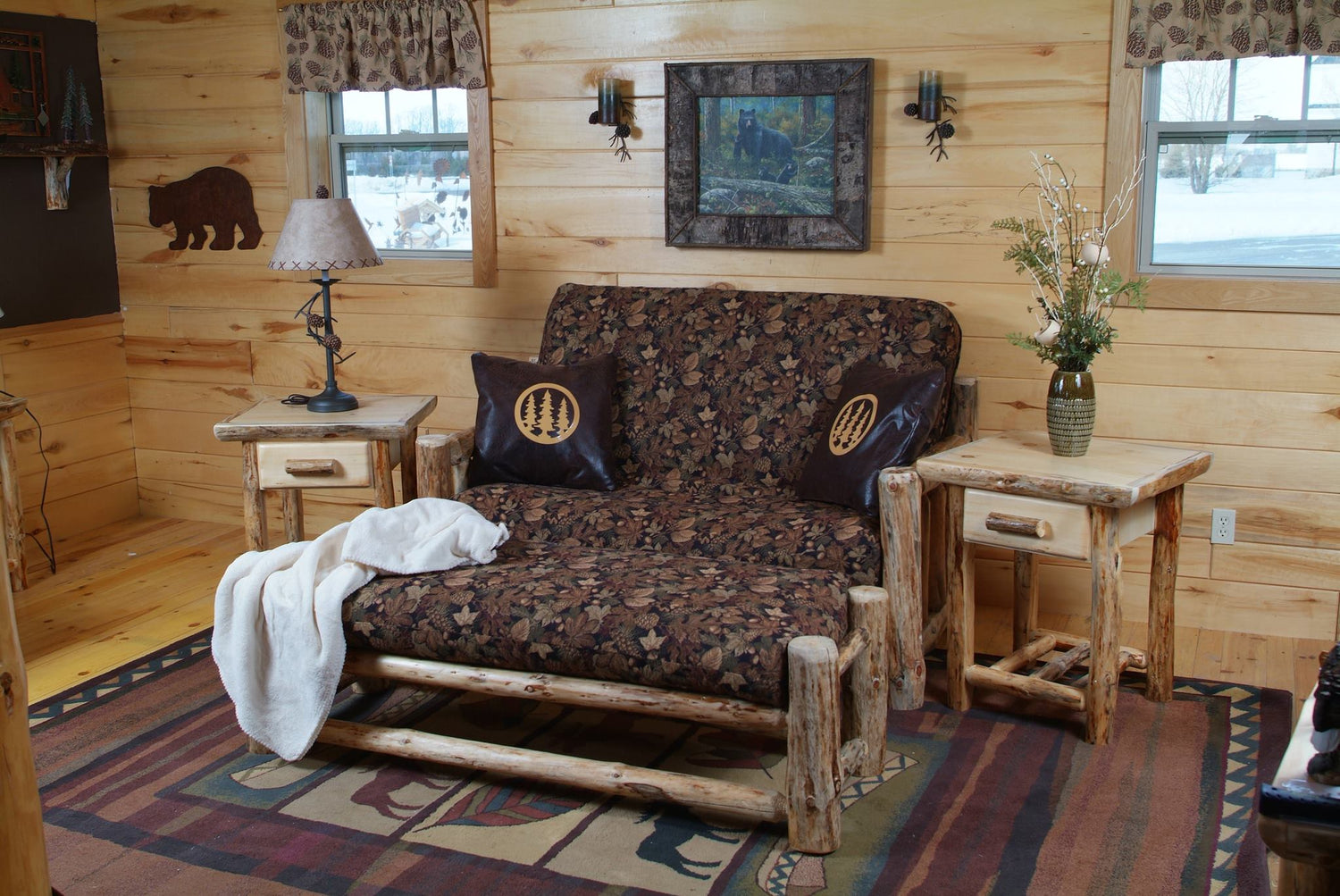 Log Couch and Coffee Table