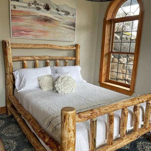 Deluxe Double Log Sided Rustic Bed Frame (Ready to Assemble)