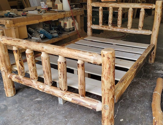 Log Platform Bed Frame (Ready to Assemble)
