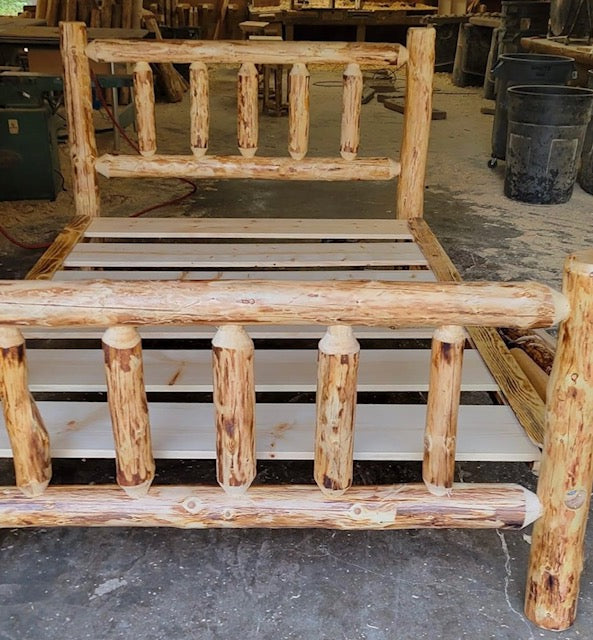 Log Platform Bed Frame (Ready to Assemble)