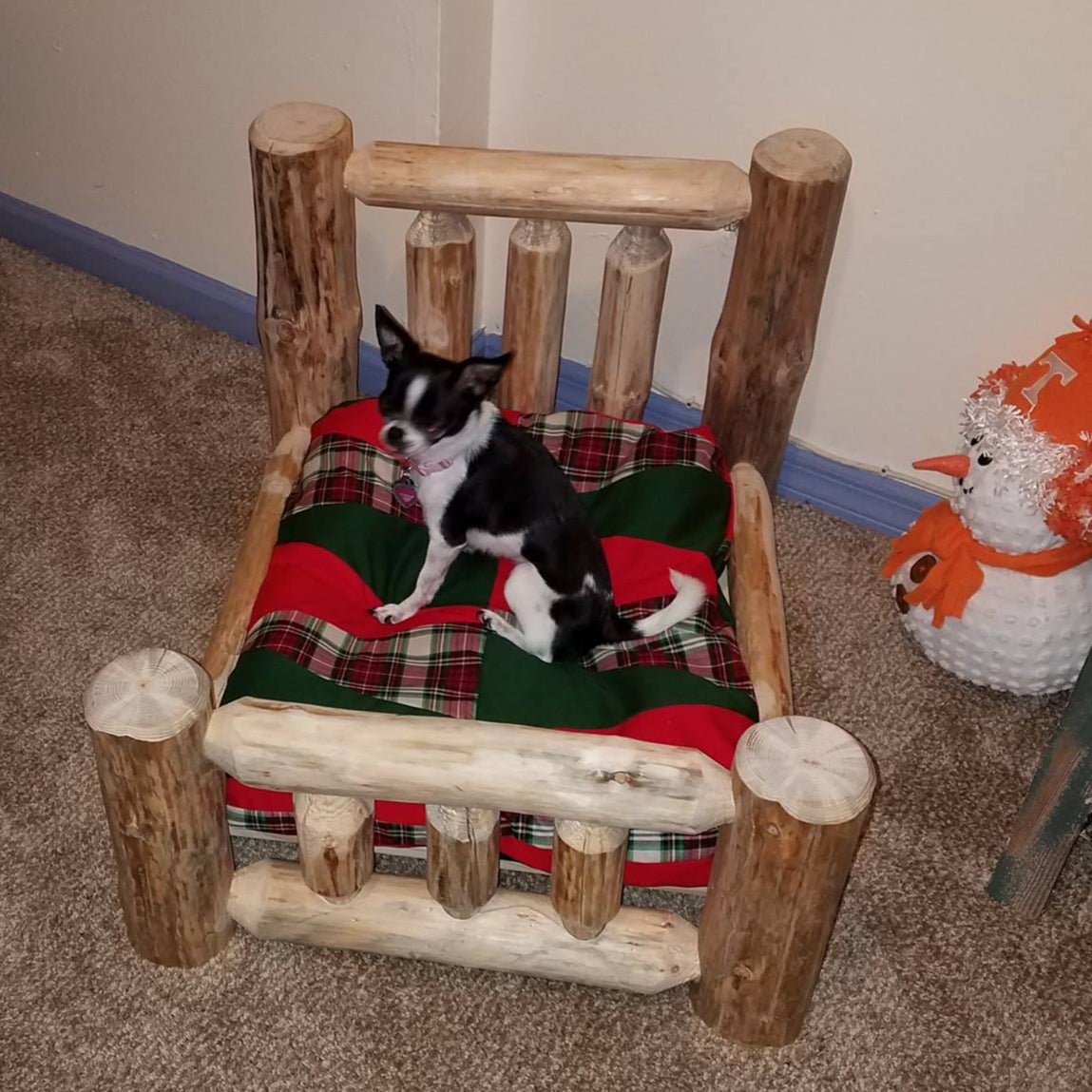 Log Dog Bed With Mattress - Twist of Nature