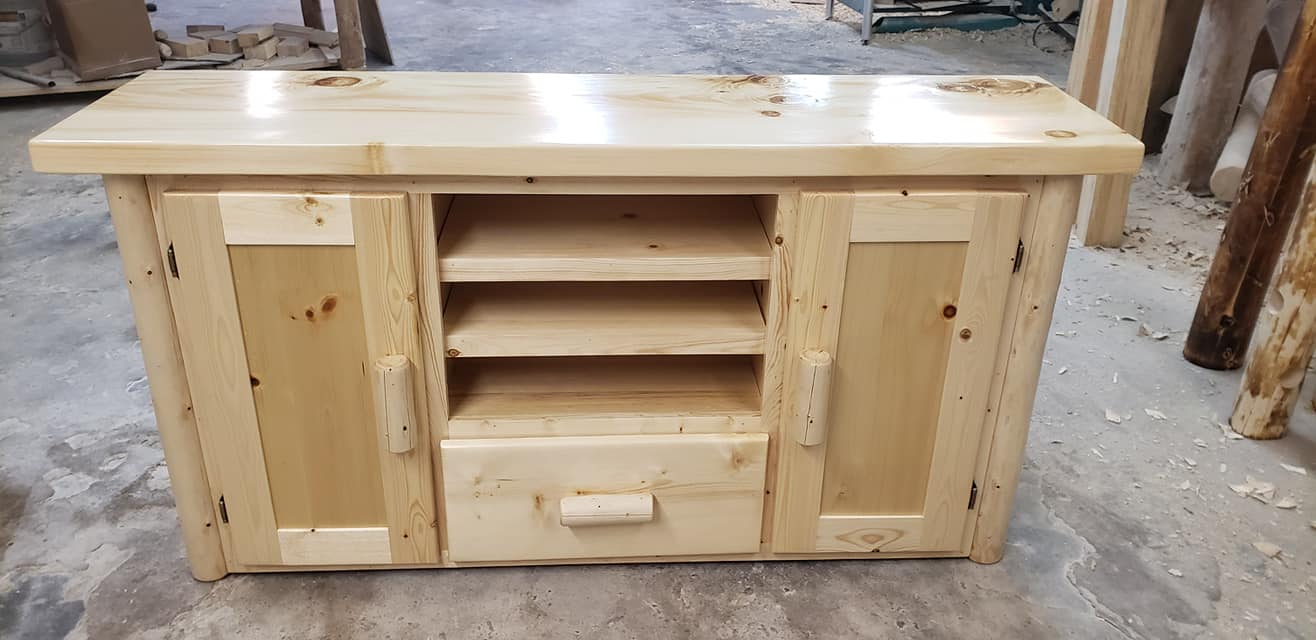 Log Entertainment Center - Twist of Nature