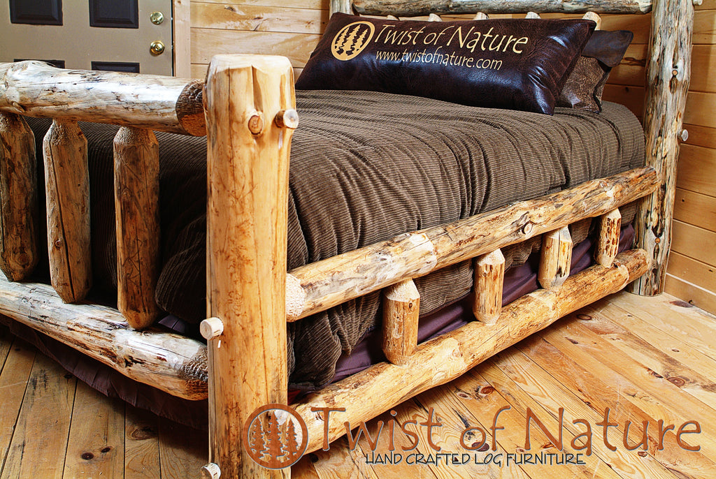 Double Log Sided Bed Frame (Not Kit Form, Ships Freight)