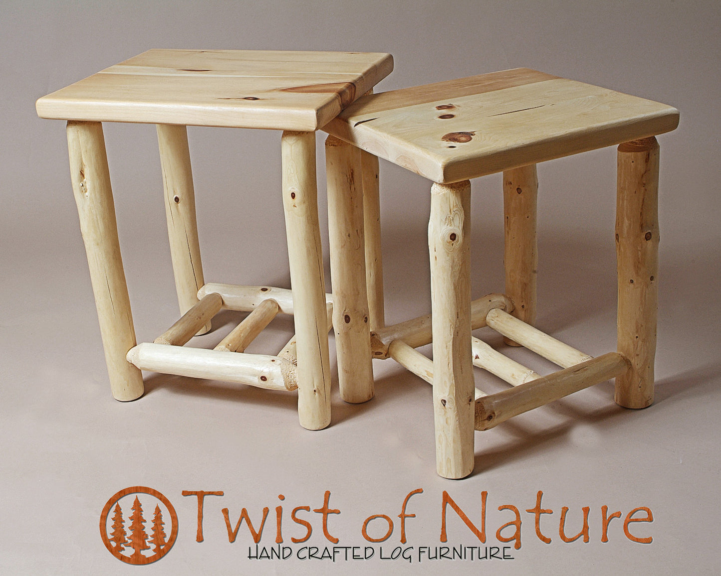 Standard Log Nightstand/End Table