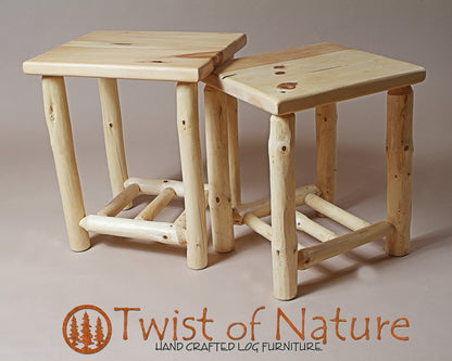 Standard Log Nightstand/End Table