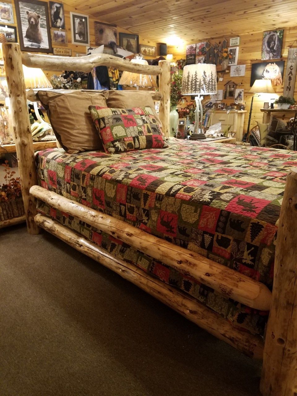 Deluxe Double Log Sided Rustic Bed Frame Kit