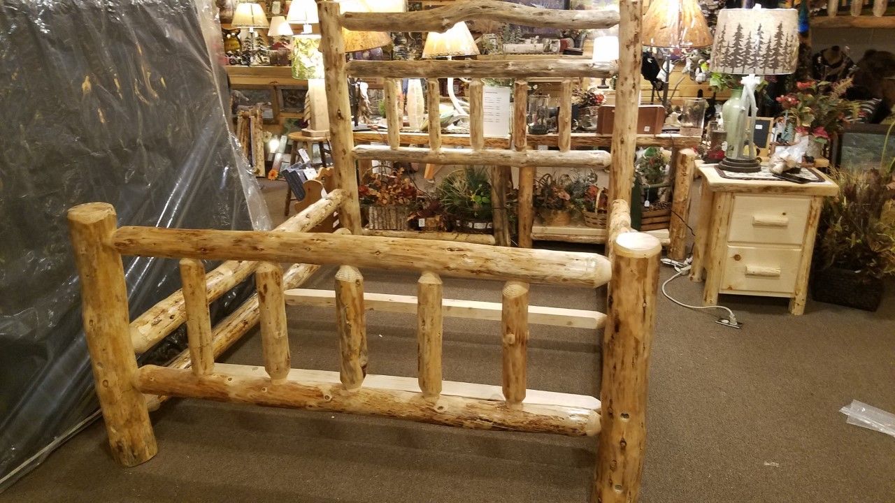 Deluxe Double Log Side-Rails, Rustic Bed Frame Kit