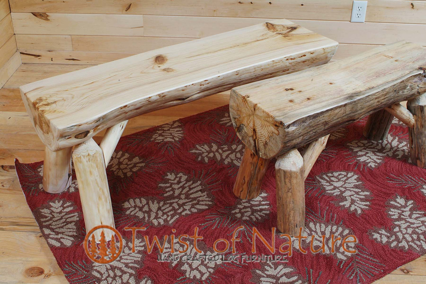 Indoor Half Log Bench