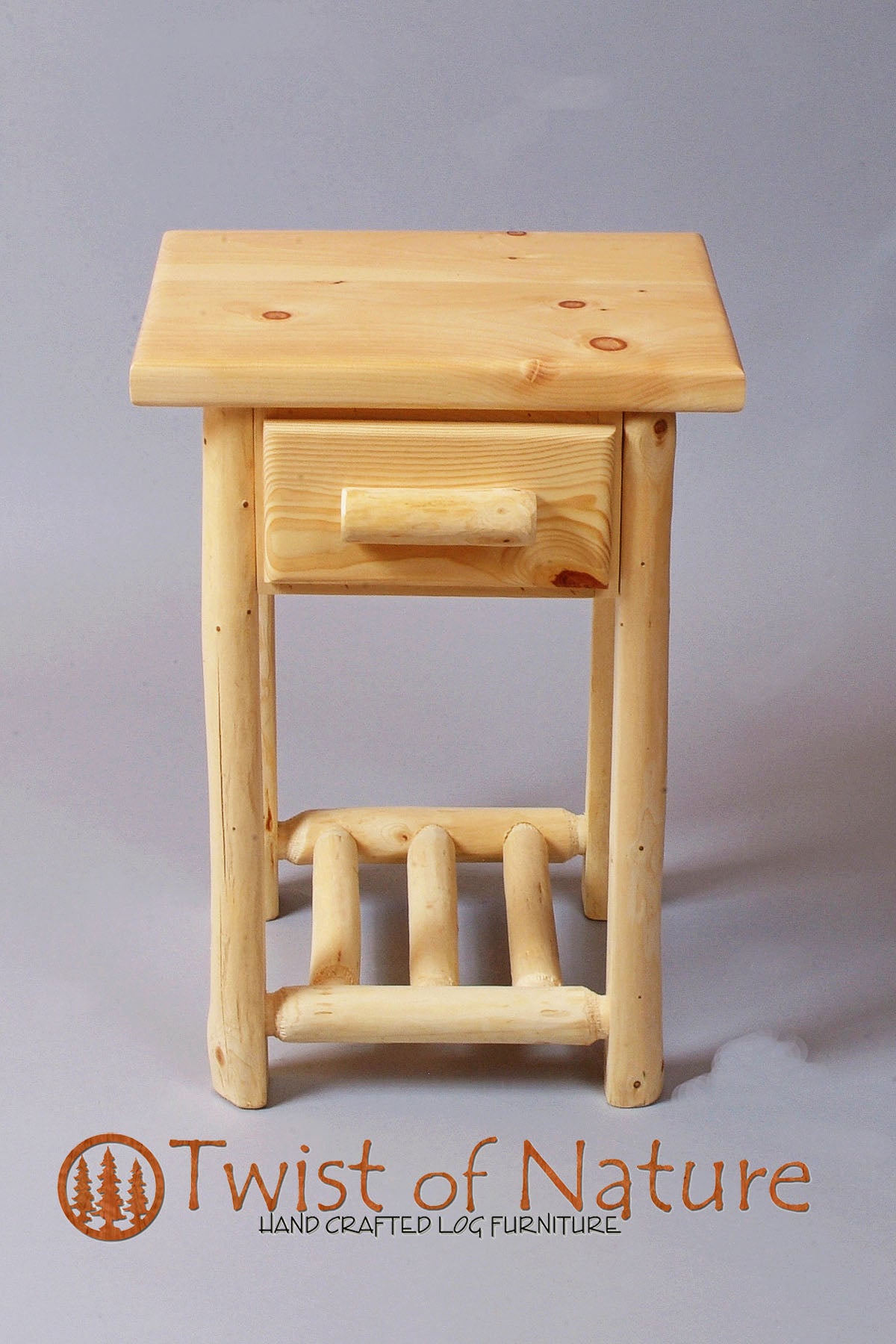 Space Saver Drawer and Shelf Nightstand/End Table