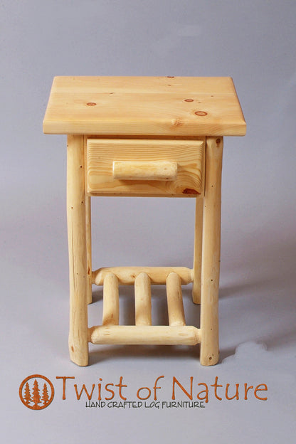 Space Saver Drawer and Shelf Nightstand/End Table