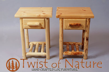 Space Saver Drawer and Shelf Nightstand/End Table