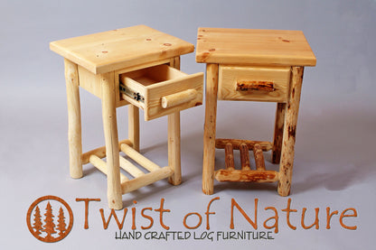 Space Saver Drawer and Shelf Nightstand/End Table